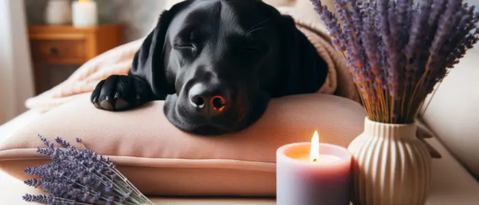 imagem cachorro fazendo aroma terapia