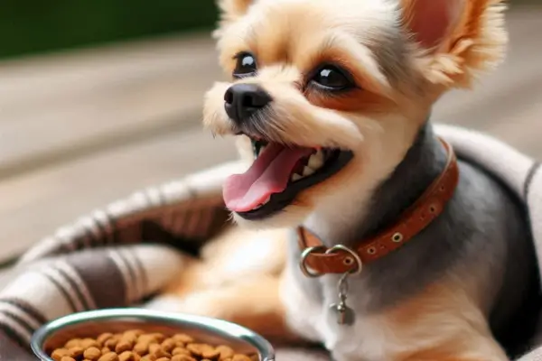 imagem de cachorro feliz fazendo dieta com rações hipoalergenicas