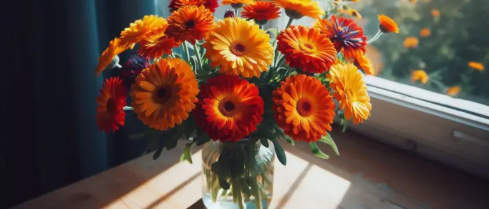 calendulas em vaso de flor otima para cicatrização