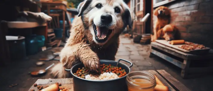 cao velho mais forte pelo cuidao com a alimentação