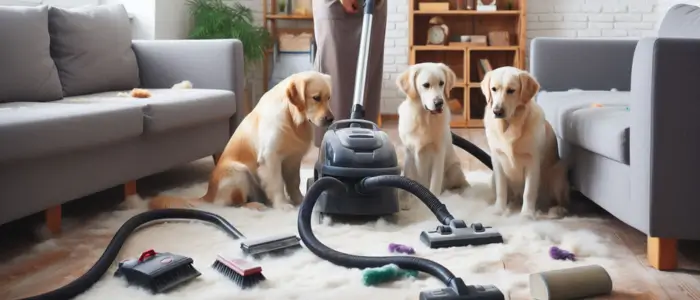 casa empoeira sendo lima com auxilho dos cachorros