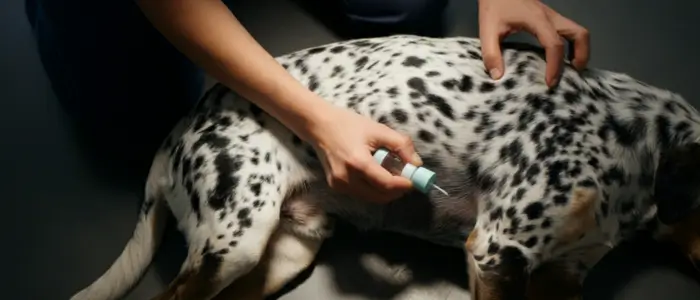 cachorro fazendo teste alergico a gramineas