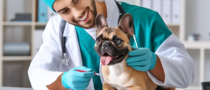 cachorro na consulta com seu veterinario